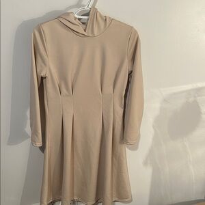 Elegant Tan Long Sleeve Dress